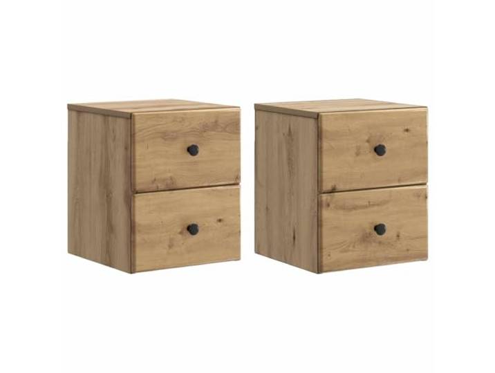 Heofavd 2er Set Nachttisch Wandmontiert Artisan-Eiche 34,5x33x40 cm