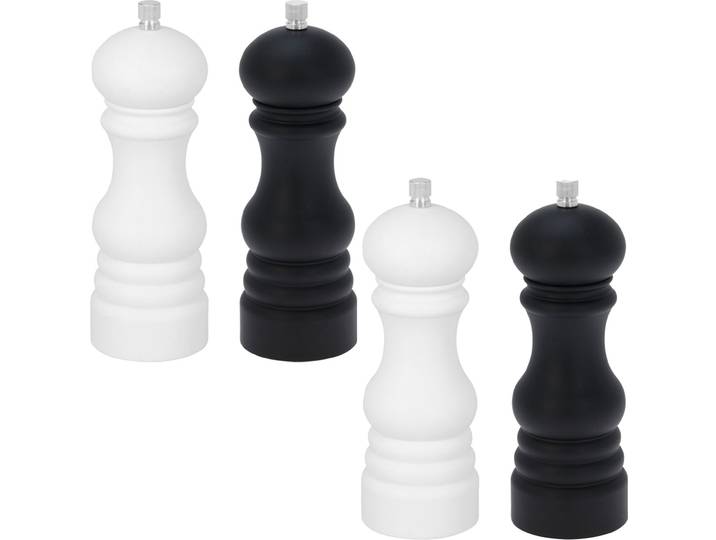 2er-Set Salz- und Pfeffermühle, schwarz-weiss