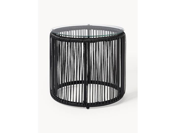 Table d'appoint avec plateau en verre Bahia