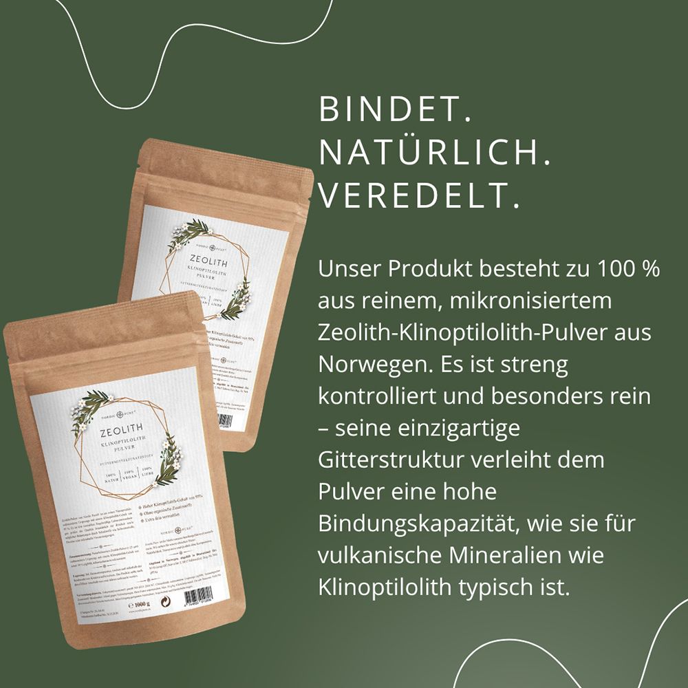 Zeolith Pulver 95% Klinoptilolith Nordic Pure 1000 g