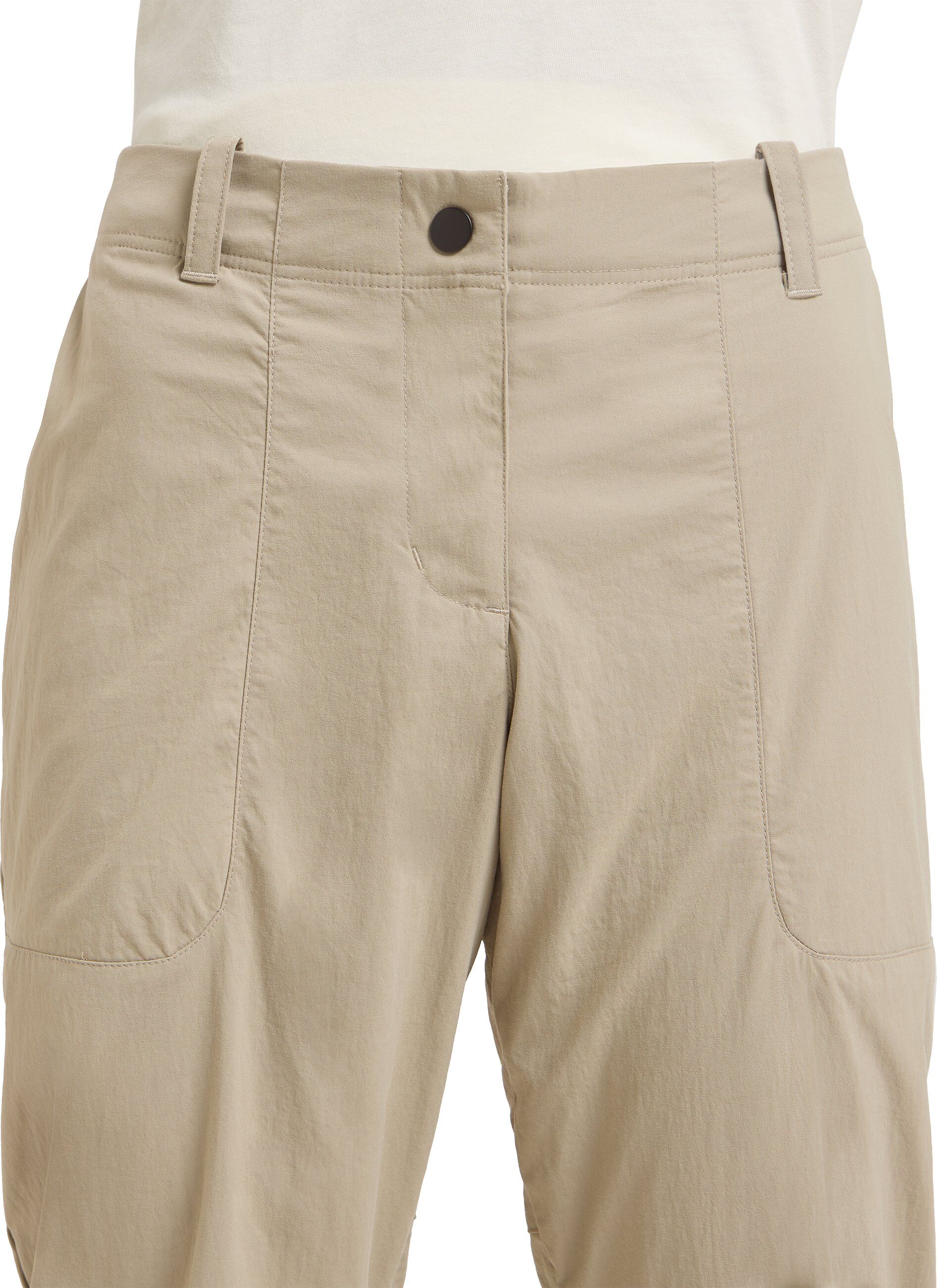 Outdoorhose JACK WOLFSKIN "DESERT PANTS W", Damen, Gr. 40, Normalgrössen, grau (stone), Oberstoff: 95% POLYAMID, 5% ELASTHAN. Futter 1:00% POLYESTER, Hosen Outdoorhose stone 40, Normalgrössen