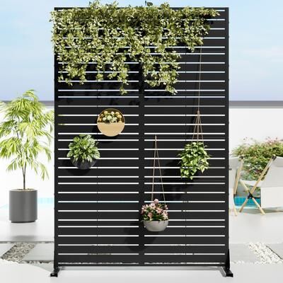 72in Dovelina Outdoor Freestanding Metal Privacy Screen Decorative Garden Fence