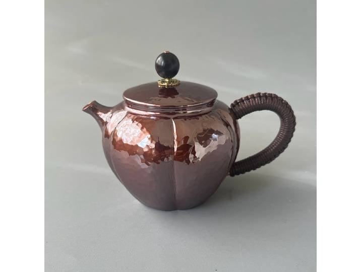 Petite théière personnalisée en cuivre pur, poignée de couvercle de bouilloire épaisse japonaise