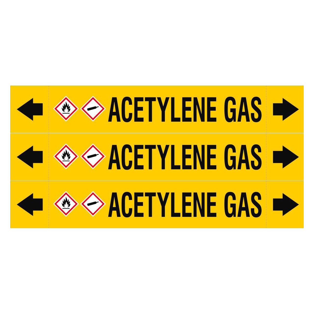 Brady ASME - Rohrmarkierer - Acetylene Gas (ASMEPM-37X230MM-ACETYLENE GAS)
