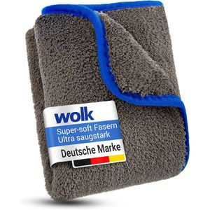 Wolk Trockentuch Auto, 40 x 40 cm, 1200 g/m², grau-blau, fusselfreie und saugstarke Mikrofaser