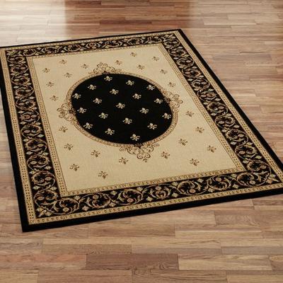 Concord Global Trading Inc "Monarch Medallion Rectangle Rug, 3'11"" x 5'7"", Black"