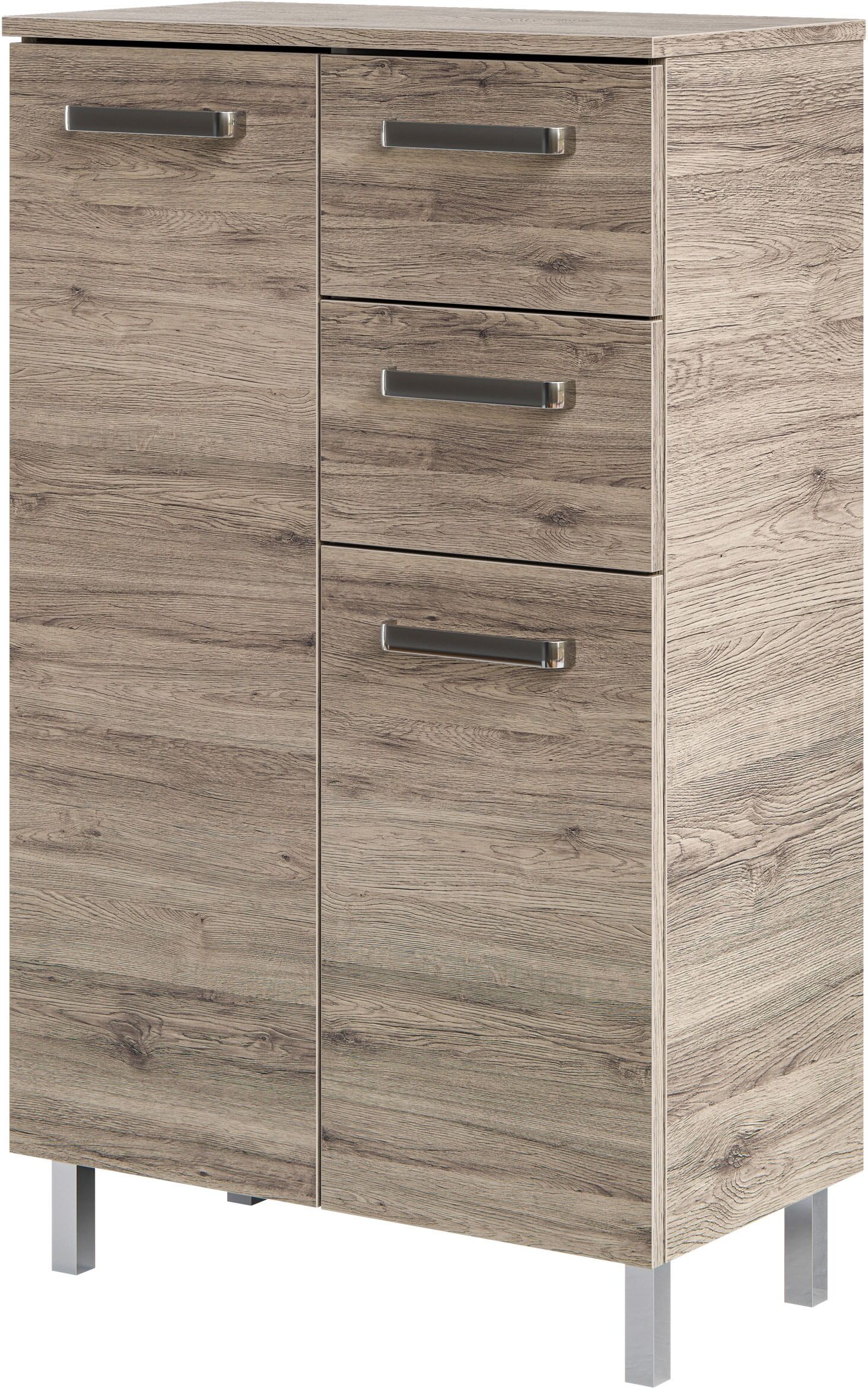 Unterschrank SAPHIR "mit Türdämpfer und 1 Einlegeboden", braun (sanremo eiche terra quer nachbildung), B:60cm H:100,5cm T:33cm, Holzwerkstoff, Schränke, Unterschrank sanremo eiche terra quer nachbildung Sanremo Eiche Terra quer Nachbildung, B/H/T: 60cm x 