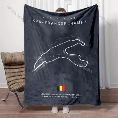 Inspire Curations Formula Racing Track Print Throw Blanket style C 75x90cm(30x35in)