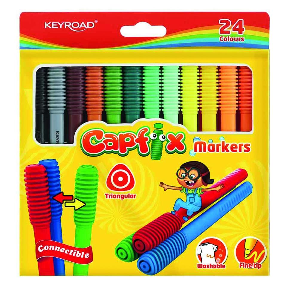 Keyroad -marker, dreieckig, waschbar, kombiniert, 24 stück, box, farbmischung (24x) (43093487)