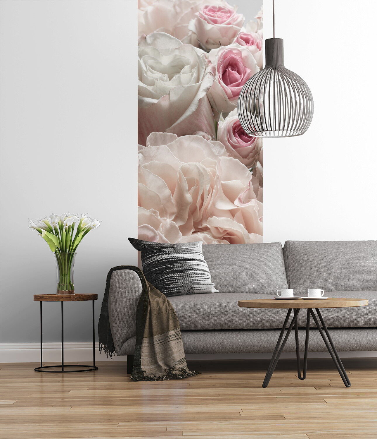 Fototapete KOMAR "Vlies Fototapete - Englische Rosen - Grösse 100 x 280 cm", rosa, B:1m H:280m, Vlies, Tapeten, Fototapete rosa B/L: 1m, Rollen: 1