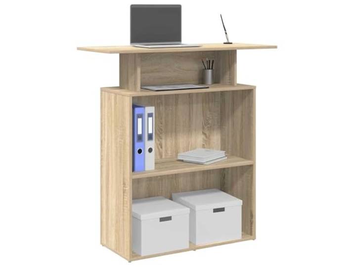 KTHLBRH Empfangstresen Sonoma-Eiche Holzwerkstoff 100 x 40 x 104 cm Stabile Konstruktion, integriertes Regal, feuchtigkeitsbeständig, verzugsresistent, spaltfest, vielseitig einsetzbar