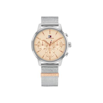 Multifunktionsuhr TOMMY HILFIGER "BLAKE", rosa (silberfarben, beige, beige), Armbanduhren, Damen, silberfarben, Quarzuhr, Armbanduhr, Damenuhr, Edelstahlarmband, analog