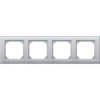 Rahmen vierfach für waagerechte und senkrechte Montage, Thermoplast, matt aluminium, Retail