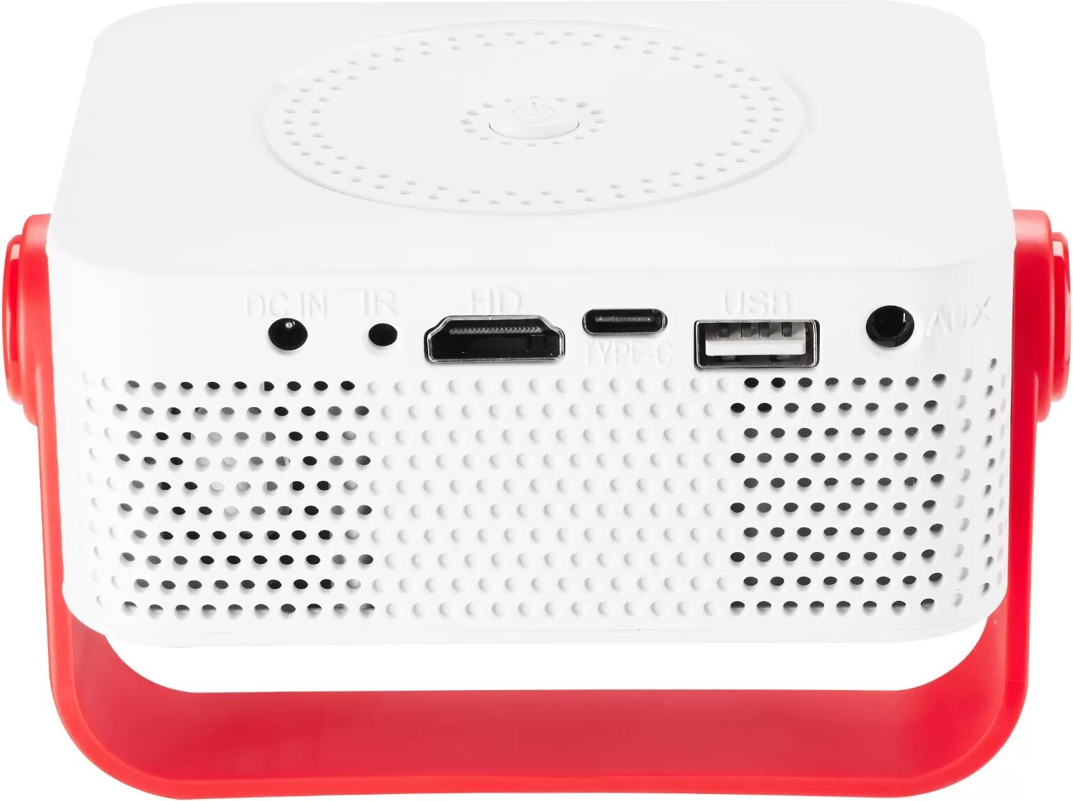 INF Projecteur Portable Maison avec 3D & WiFi, Support 1080P, Connectivité HDMI/USB/TF Blanc + Rouge