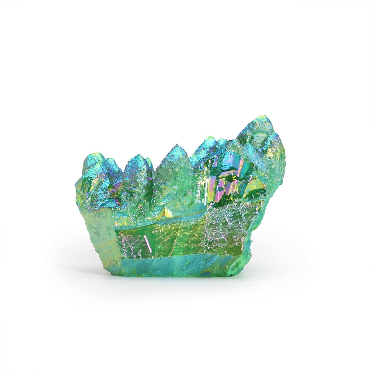Ancient Wisdom Decoratief beeld Aura Green Flame Quartz Medium multicolor kristal edelsteen