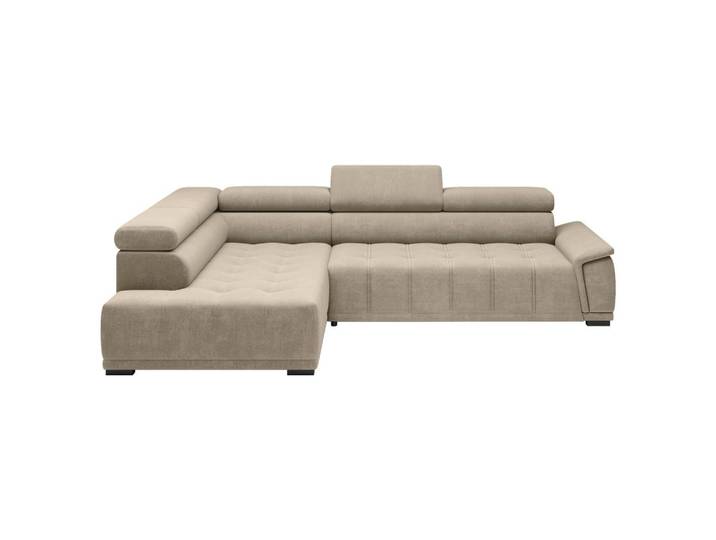 Ecksofa GREMIO 206/283 cm Beige Chenille, Webstoff