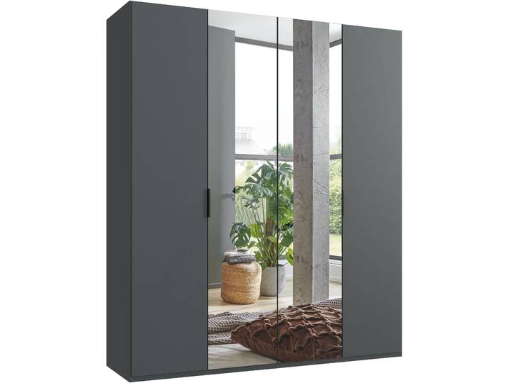 Kleiderschrank WIMEX Oxford by fresh to go, in 3 Breiten, Made in Germany , grau (grafit), B:200cm H:236cm T:58cm, Holzwerkstoff, Schränke, Kleiderschrank, mit hochwertigen Falttüren für den perfekten Überblick
