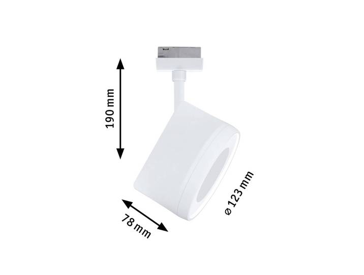 Paulmann URail LED-Spot Arena, signalweiß, 4.000 K, dimmbar, weiß / opal, für Wohn- / Esszimmer, Metall, Modern