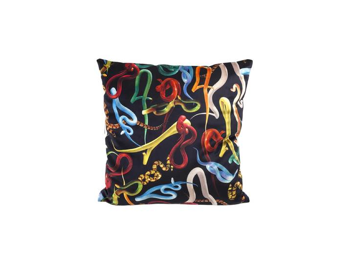 Design Kissen „Toiletpaper Snakes“ Samt Multicolor Seletti