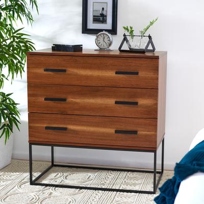 SAFAVIEH Marquise 34.5-Inch Metal Dresser, Brown, Modern