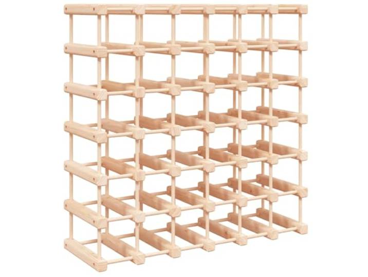 KDVXBCQJH Weinregal für 42 Flaschen 68,5x23x68,5 cm Kiefernholz Kompakte Flaschenablage aus naturbelassenem Holz für Speisekammer, Vorratsraum und Bar, inklusive Kippschutz.