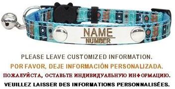 Inspired Finds CustomCharm Personalized Breakaway Pet Collar With Bell & Nameplate blue