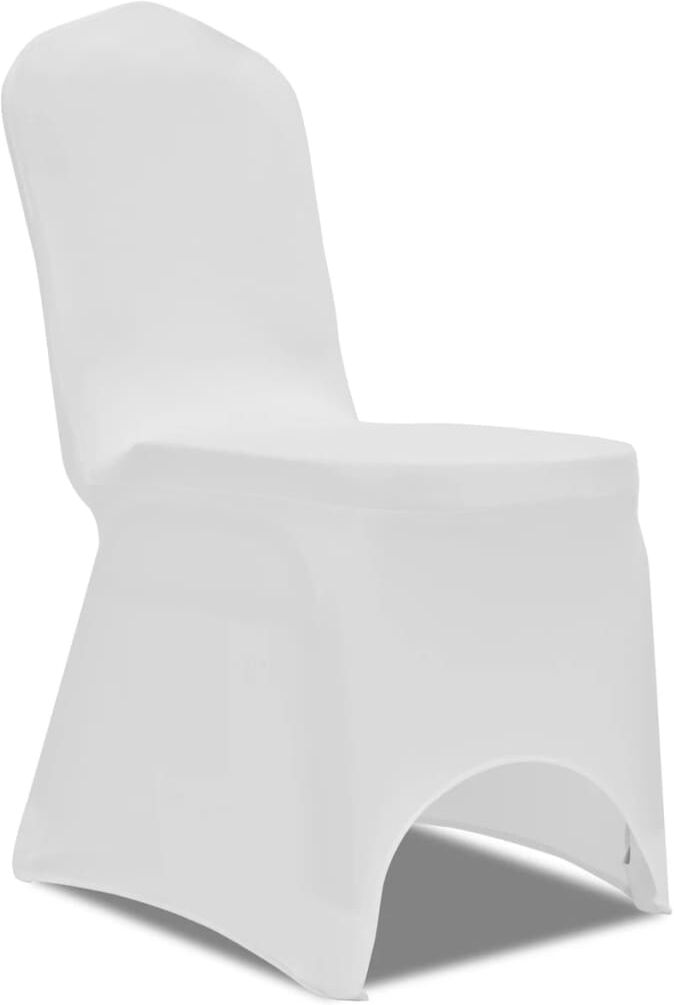 vidaXL Housse de chaise extensible 100 pcs Blanc