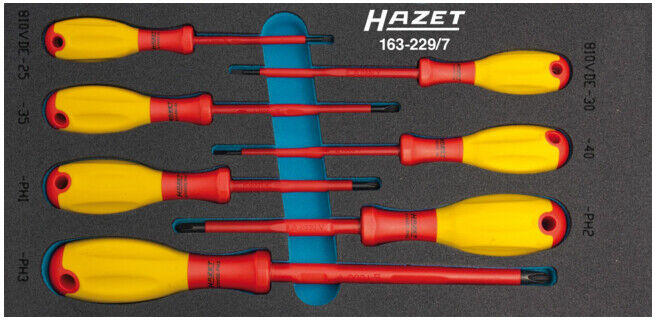 Jeu de tournevis avec isolation de protection 163-229/7 HAZET (163-229/7)