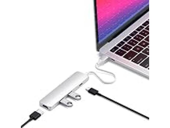 SATECHI Hub USB C 4 en 1 Slim Classic, PD 60W, HDMI 4K, Argent