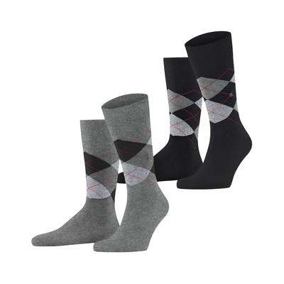 Socken BURLINGTON "Everyday Argyle", Herren, Gr. 40-46, Sockengröße, light graumelange, Baumwollmischung, Argyle-Muster, normal, Socken Socken, Einheitsgröße 40-46, klassisches Argyle-Muster