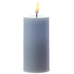 283 LED Kerze Mia Deluxe Echtwachs Wachsspiegel flackernd H: 10cm D: 5cm hellblau