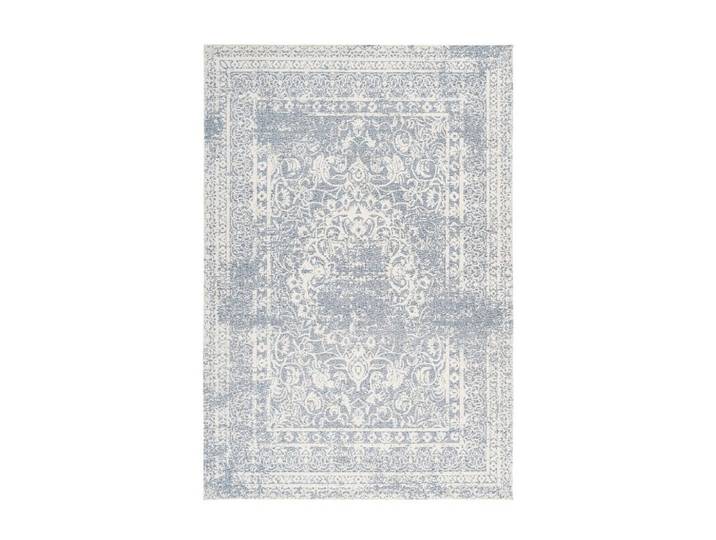 Flachwebteppich Blau/Creme