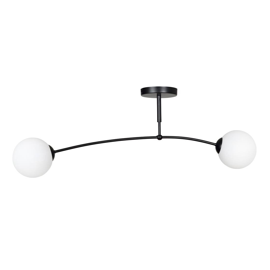 Emibig Lighting PREGOS 2 Zwart Plafondlamp met 2x E14 fittingen