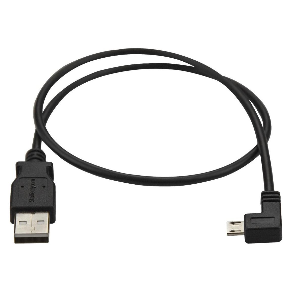 StarTech Micro USB Lade- und Sync-Kabel St/St - Links gewinkelt Micro-USB - 0,5m (0.50 m, USB 2.0) (USBAUB50CMLA)