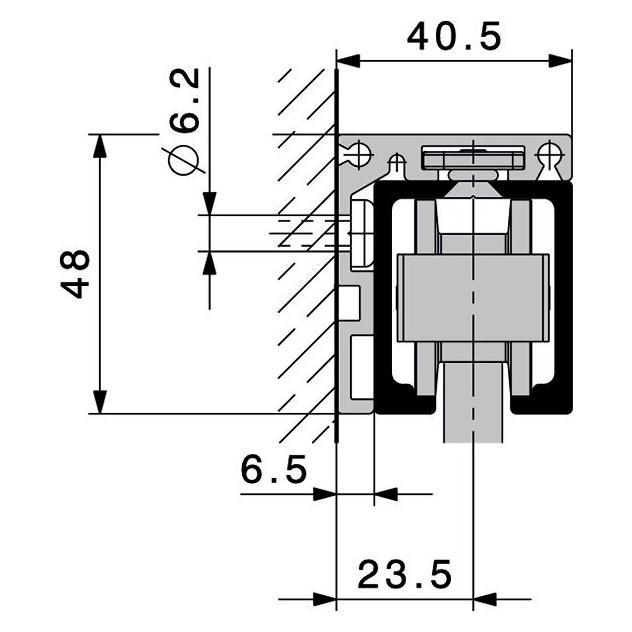 HAWA Winkelprofil für Wandbefestigung Junior 80 (BA-5610417)
