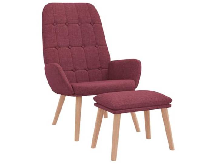 Fisinber Relaxsessel mit Fußhocker 2-teilig, Polstersessel Weinrot Ergonomischer Loungesessel mit Schaumstoffpolsterung für gemütliche Lesestunden im Schlafzimmer oder Arbeitszimmer.