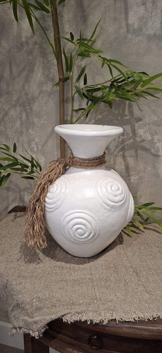 Ibiza Terracotta Vaas - Wit