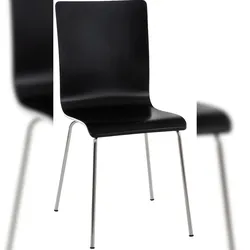 PROREGAL Besucherstuhl PAMPLONA HxBxT 87x43x47cm Holz Schwarz Konferenzstuhl