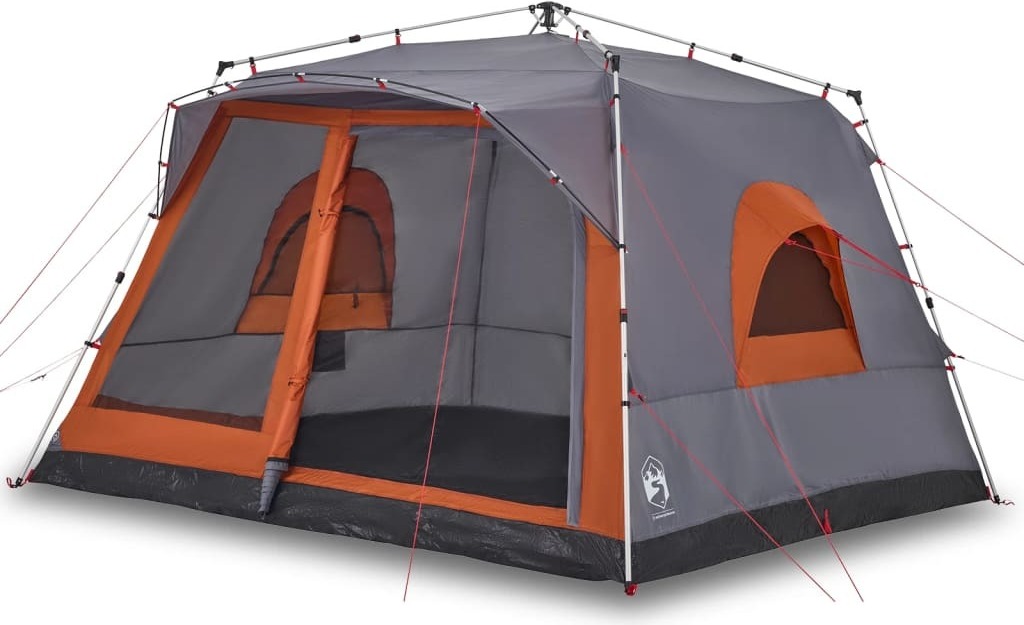 Familienzelt für 7 Personen Grau und Orange Quick Release