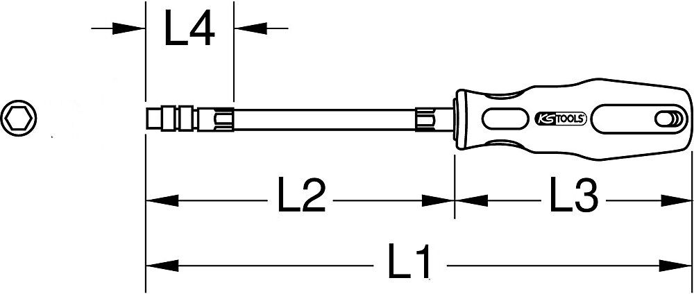 1/4'' ERGOTORQUEplus Bit-Schraubendreher, flexibel, Länge 200 mm KS Tools
