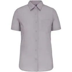 Kariban Damen Popeline Bluse 'Judith' kurzarm K548 silver XXL