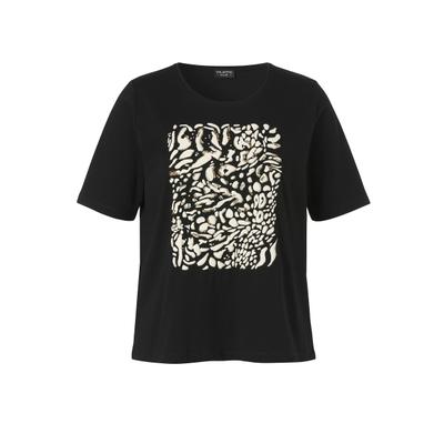 T-Shirt VIA APPIA DUE "VIA APPIA DUE T-Shirt", Damen, Gr. 50, schwarz (schwarz multicolor), Casual, regular fit, Rundhals, Shirts T-Shirt, Große Größen