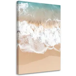 LEINWANDBILD Strand Meer Wellen Natur beige 40x60cm