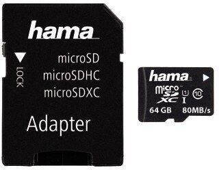 Hama microSD UHS-I Class 10 Memory Card with SD Adapter - 64GB