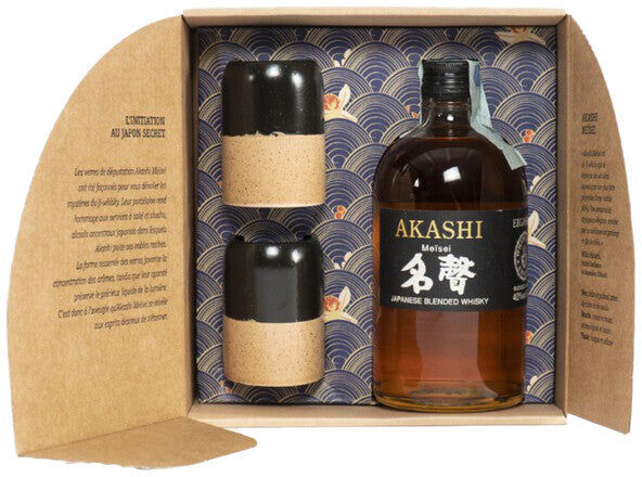 White Oak Distillery Glass Pack Whisky Meisei 'Akashi' 50cl