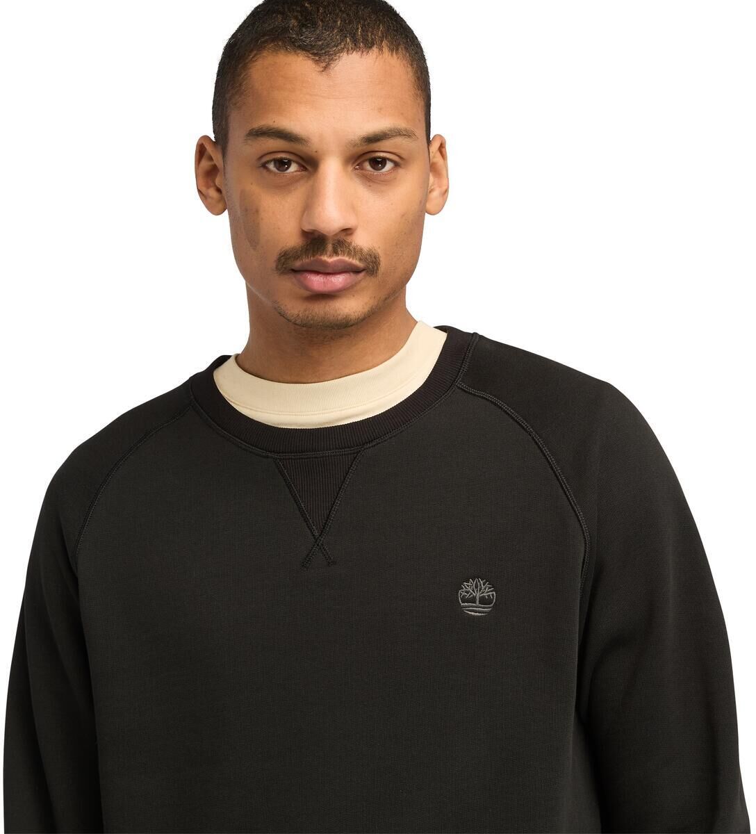 Sweatshirt TIMBERLAND "EXETER RIVER Brushed Back Crew Swea", Herren, Gr. S, schwarz (schwarz, pavement), Obermaterial: 85% Baumwolle, 15% Polyester, Sweatshirts Sweatshirt, langärmlig, aus Baumwolle und Polyester, auch in grossen Grössen schwarz, pavement