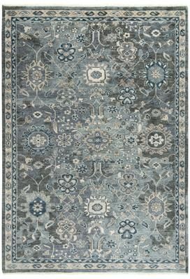 Alora Decor Mila Grey Floral Traditional Border Hand-tufted Wool Blend Rug