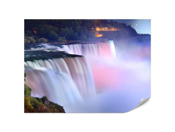 Muralo Fototapete für Wohnzimmer Nebliger Niagara Falls Bäume Natur 250x175, Rosa, Violett, Braun, Papier, Wasser/Strand/Meer, Rechteckig, 250x175 cm, Tapeten & Wandverkleidungen, Fototapeten