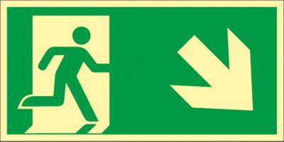 Schild Treppe abwärts, rechtsweisend