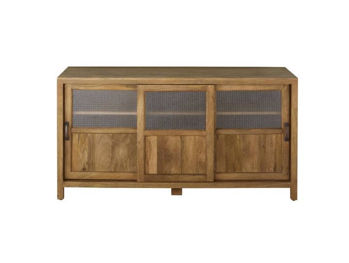Sideboard mit 3 Schiebetüren aus verstärktem Glas, 150 cm